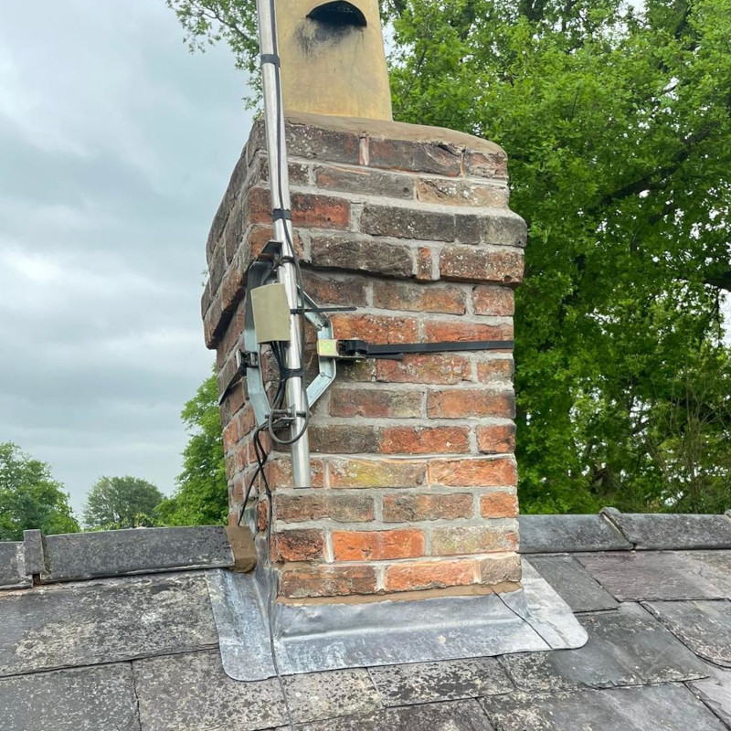 Leadwork repair to chimney in Wilmslow.